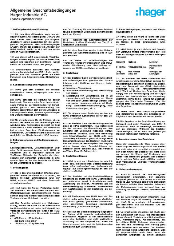 Kataloge, Broschüren, Preislisten und AGBs