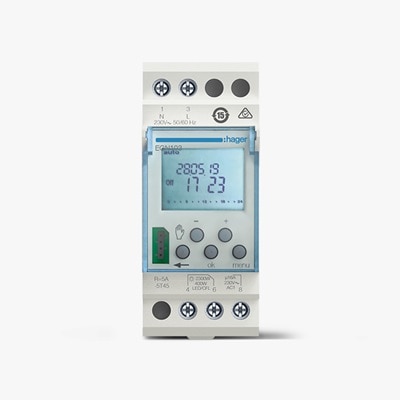 Frontansicht der digitalen EGN103 1-Kanal Zeitschaltuhr mit Wochen- und Bluetooth-Funktion