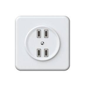 Weisse origin Steckdose mit vier USB-C-Anschlüssen