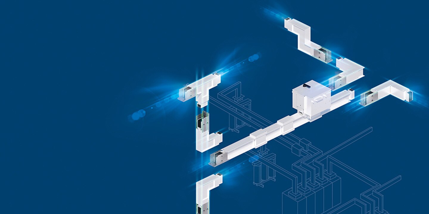 Abstrakte Darstellung von elektrischen Verteilungswegen und Verbindungen auf blauem Hintergrund