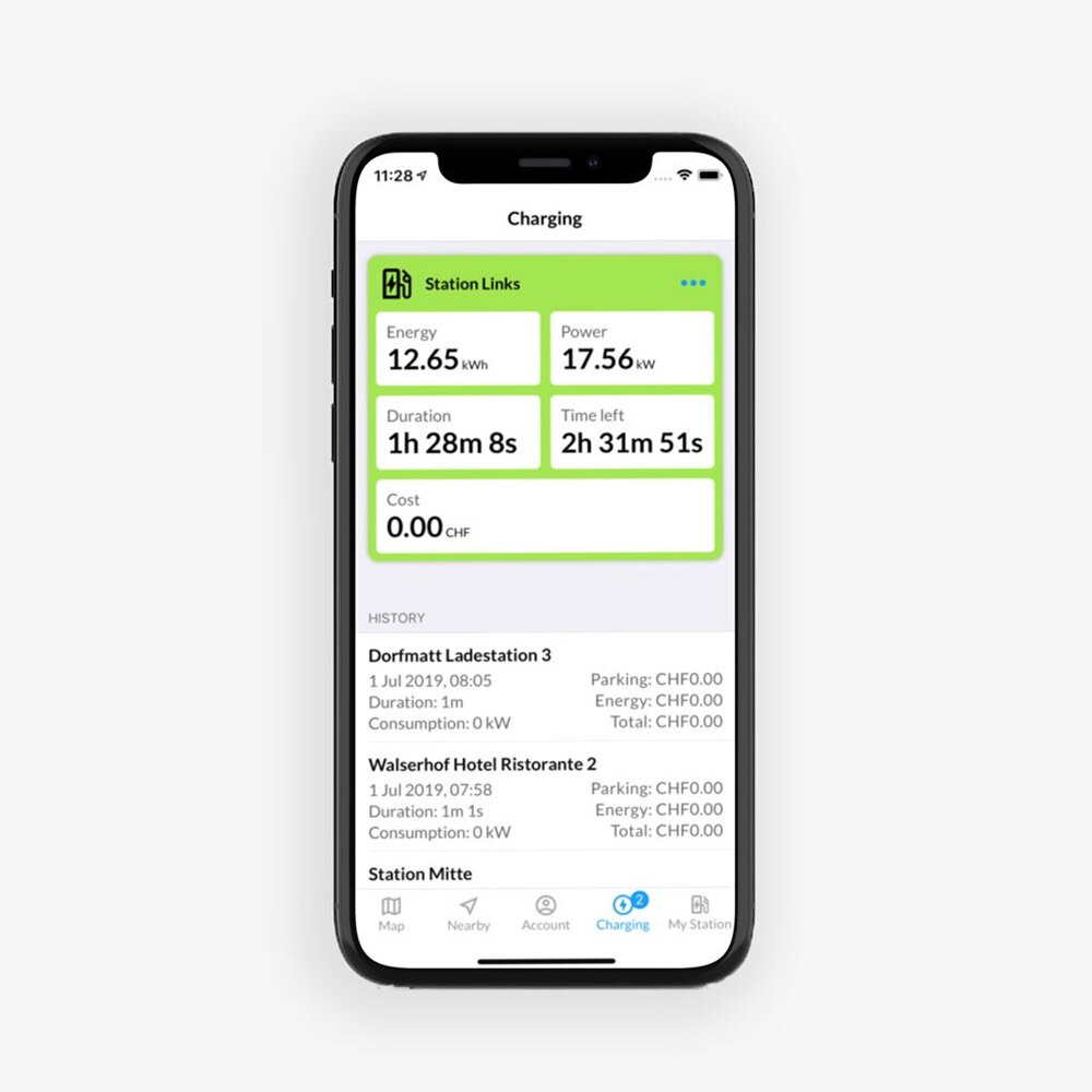 iPhone X mit eCarUp App Screen