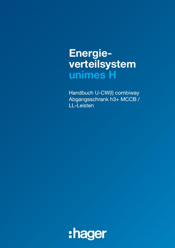 Titelbild des Handbuchs für das Hager Unimes H Energieverteilungssystem mit MCCB und Sammelschienenlösungen