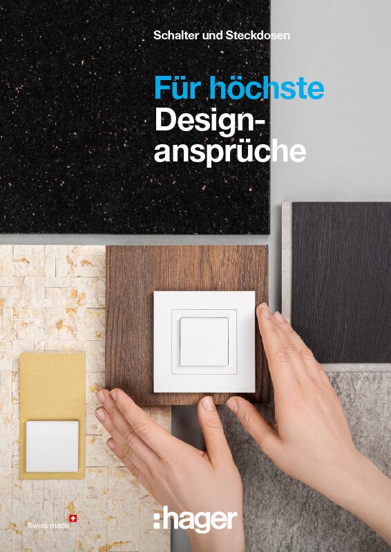 Vielfalt im Design von Hager Lichtschaltern mit verschiedenen Wandtexturen und Oberflächen