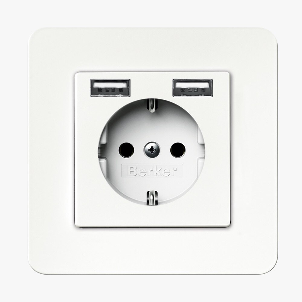 Berker Q.7 Steckdose mit 2 USB-Lade-Ports