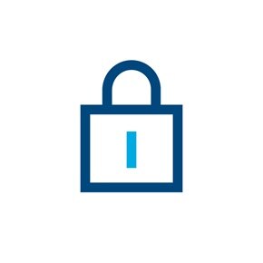 Icon eines Vorhängeschlosses als Symbol für Sicherheit.