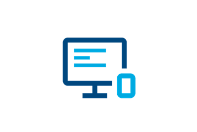 Icon eines Bildschirms mit Newsletter.