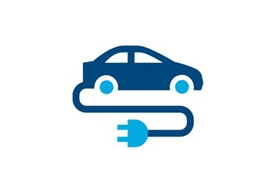 Icon eines elektrischen Fahrzeugs.