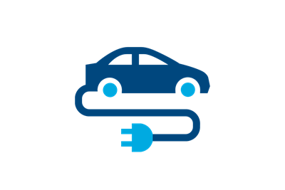 Icon eines elektrischen Fahrzeugs.
