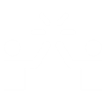 Icon zweier Personen, die zusammen einschlagen, Sinnbild für Zusammenarbeit.