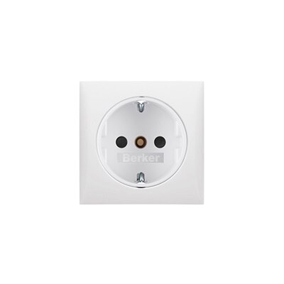 Berker Integro Flow Steckdose in weiß.