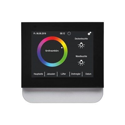 KNX-Touch-Control Display konfiguriert als Steuereinheit für ein Großraumbüro
