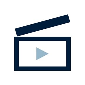 Piktogramm mit Regie-/Filmklappe zur Veranschaulichung der Möglichkeit für Lichtszenarien