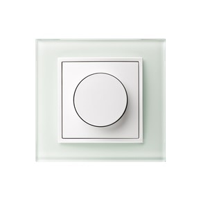Frontansicht Berker LED Dimmer im 1fach Rahmen des Schalterprogramms Berker B.7.