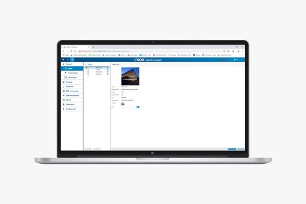 Notebook zeigt Programmoberfläche zum Punkt Zonen anlegen in der agardio Manager Software für Energiemanagement Systeme