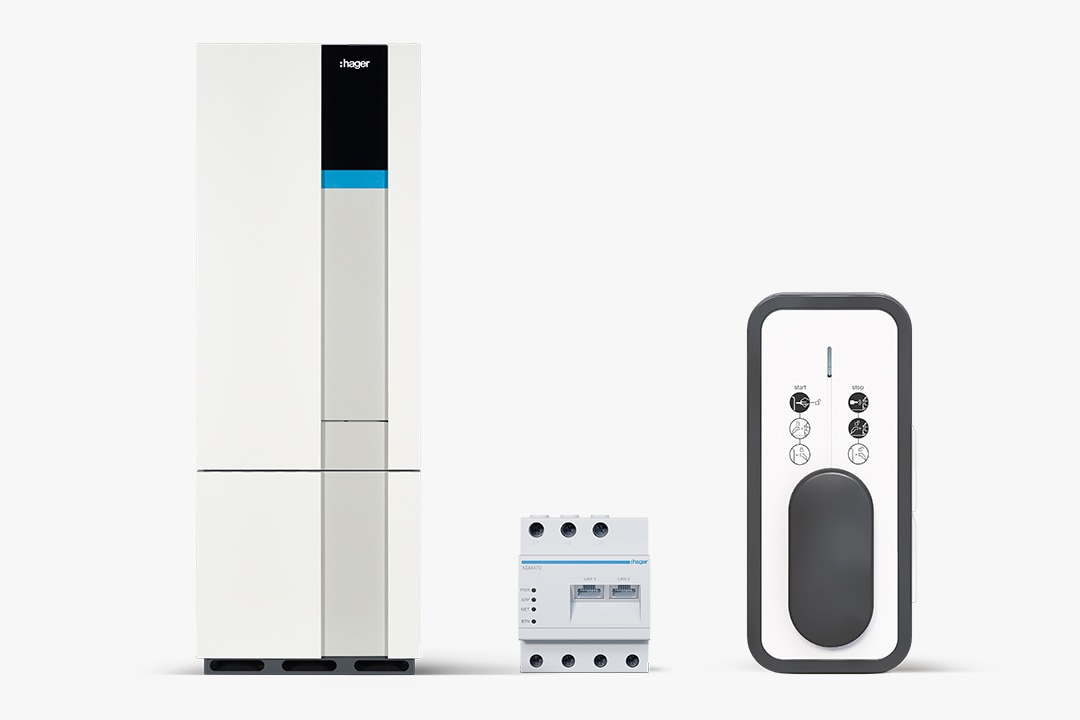 Set Flow Energiemanagement mit Energiespeicher, Energiemanagement Controller R2 und witty solar Ladestation
