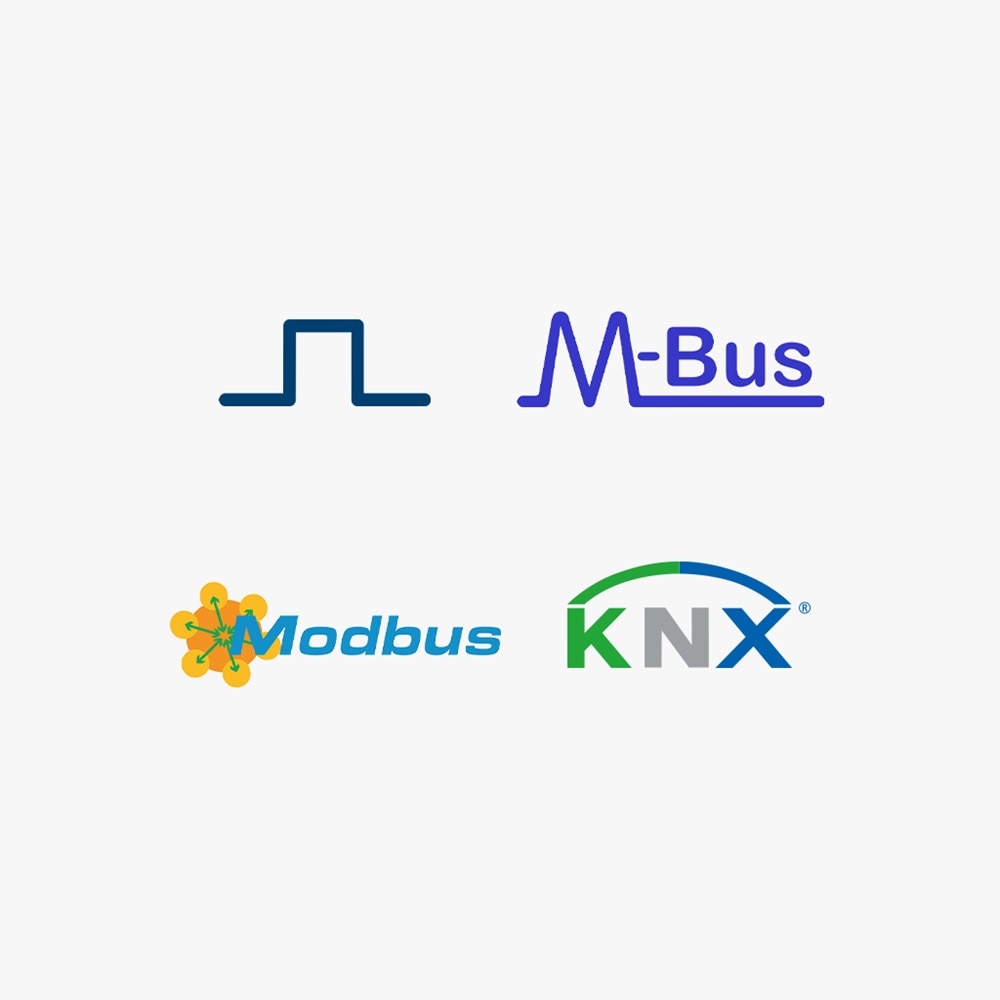Übersicht der Logos bekannter Signalverläufe, M-Bus, Modbus und KNX