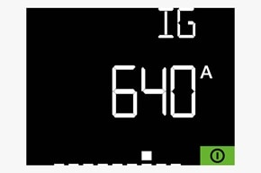 Anzeige der Stromstärke zu IG als Zahl auf Display Hager Auslöseeinheit sentinel LI/LIS/LSIG für offene Leistungsschalter Produktfamilie HW+