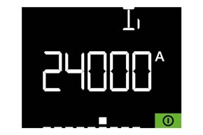 Anzeige der Stromstärke zu Ii als Zahl auf Display Hager Auslöseeinheit sentinel LI/LIS/LSIG für offene Leistungsschalter Produktfamilie HW+