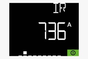 Anzeige der Stromstärke zu IR als Zahl auf Display Hager Auslöseeinheit sentinel LI/LIS/LSIG für offene Leistungsschalter Produktfamilie HW+