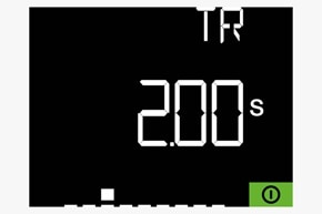 Anzeige der Zeit in Sekunden zu TR auf Display Hager Auslöseeinheit sentinel LI/LIS/LSIG für offene Leistungsschalter Produktfamilie HW+