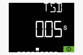 Anzeige der Zeit in Sekunden zu TSD auf Display Hager Auslöseeinheit sentinel LI/LIS/LSIG für offene Leistungsschalter Produktfamilie HW+