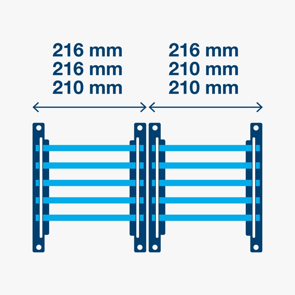 Illustration Einsatz Hager Zentrierstücke für Sammelschienenverbinder Save bei Einsatz Zählerfeld mit Baubreite 210 mm