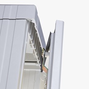 Nahansicht Belüftungssystem von Hager Anschlusssäulen/Verteilerschränken für den Außeneinsatz