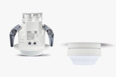 Seitenansicht Hager EED503 Einbau Bewegungsmelder und EED518 Aufputz-Bewegungsmelder 