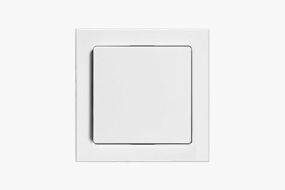 Frontalansicht KNX CO2-Sensor für Unterputz-Montage auf weißem Hintergrund