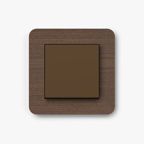 Lichtschalter mit Rahmen in Umber Wood matt