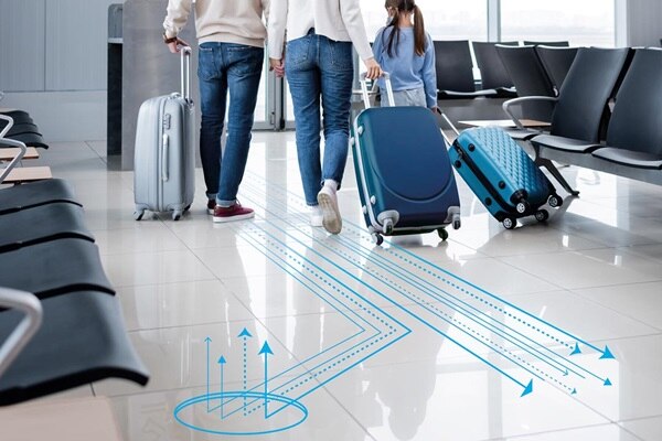 Illustration der möglichen Verlegung der Hager Bodeninstallationssystem an einem Flughafen