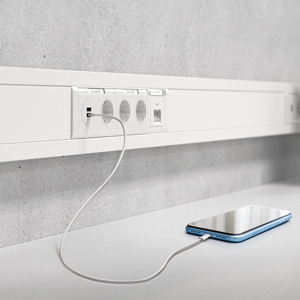 2 Stück Doppel-USB-Wandladesockel, 5V/4A, Kompatibel Mit Bticino Living Light (weiß)