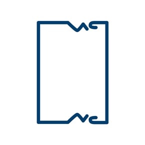 Illustration mit seitlicher Ansicht eines Hager tehalit Brüstungskanals mit Maßen 18x32 mm