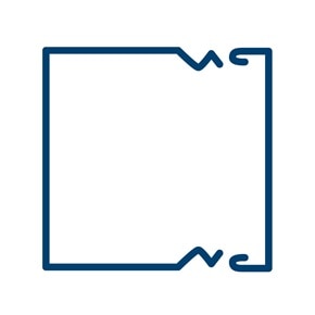 Illustration mit seitlicher Ansicht eines Hager tehalit Brüstungskanals mit Maßen 18x32 mm