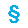 Blaues Absatzsymbol auf weißem Hintergrund