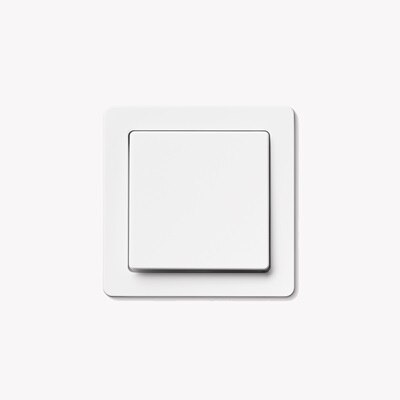 Frontansicht Lichtschalter Berker Q.1 Serie mit weißem Wippschalter und weißem Rahmen