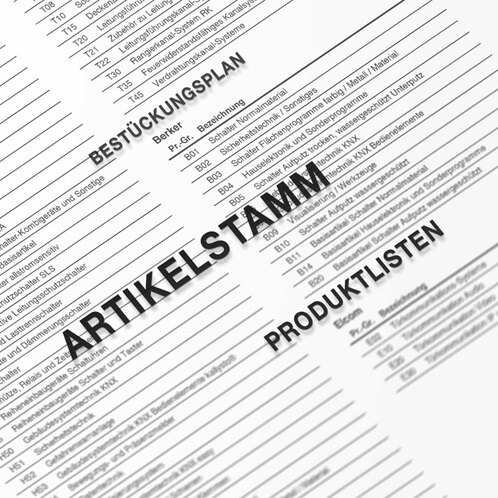 Hager, Elcom und Berker Artikelstammdaten