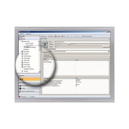 Ansicht Geräte- und Raum-/Gruppenzuordnung der domovea Software