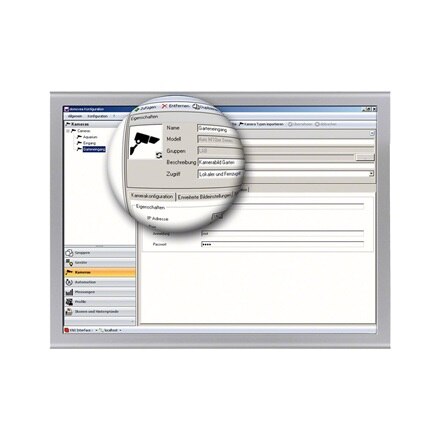 Ansicht Funktion IP-Kamera-Einrichtung der domovea Software