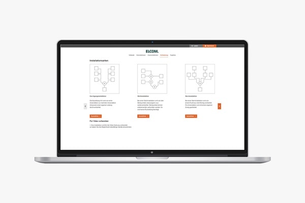 Laptop mit Elcom 2Draht Systemkonfigurator: Verkabelung planen