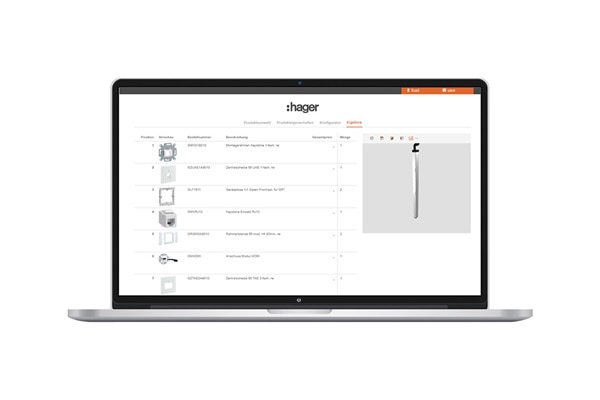 Online-Konfigurator: Stückliste mit Preisen als PDF-Datei