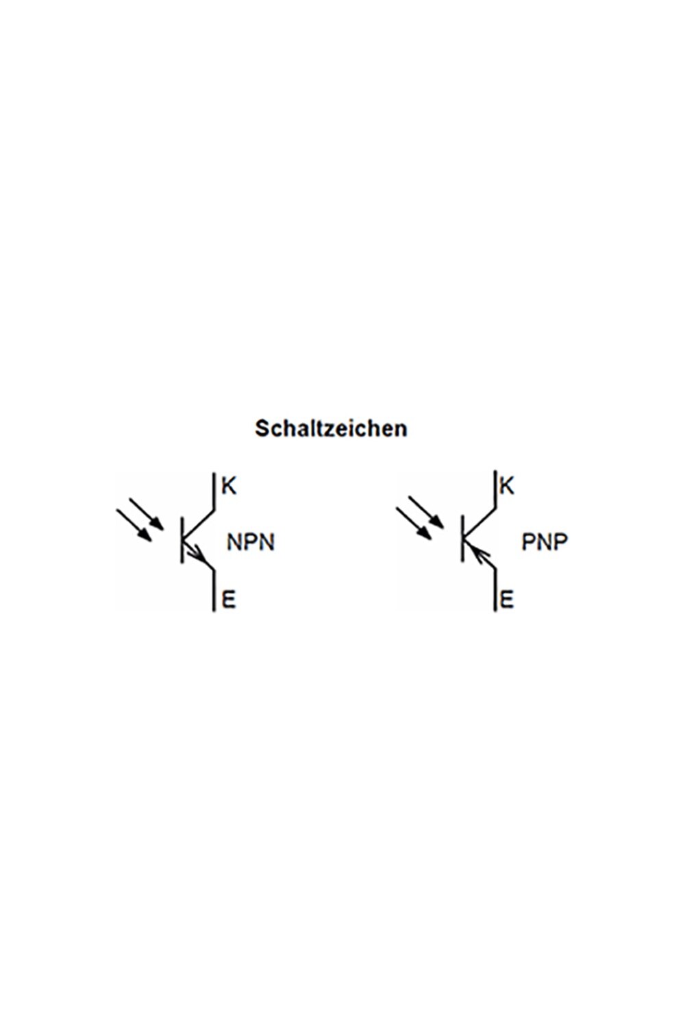Schaltzeichen eines Fototransitors.