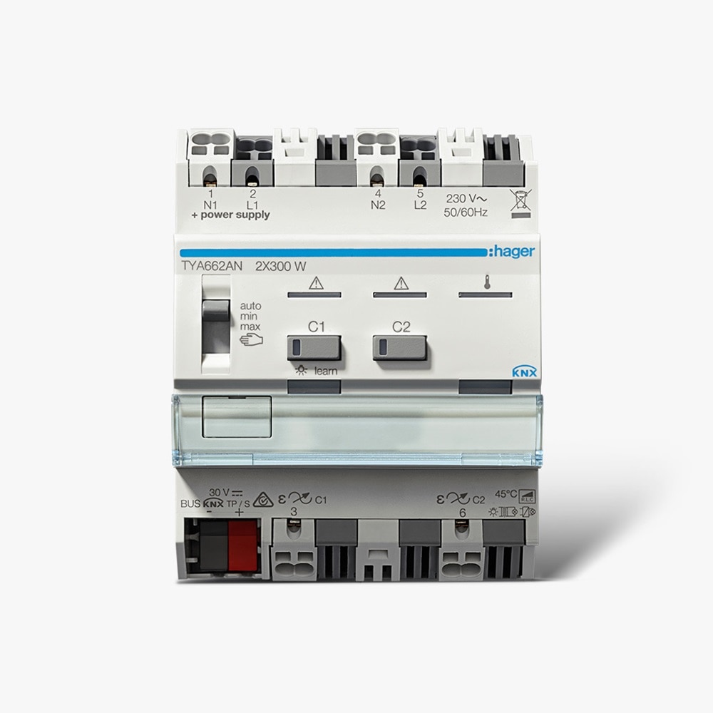 Frontansicht KNX Universal-Dimmaktor TYA662AN
