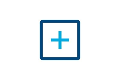 Icon von einem Quadrat mit Plus-Symbol in der Mitte, Sinnbild für Funktionen.