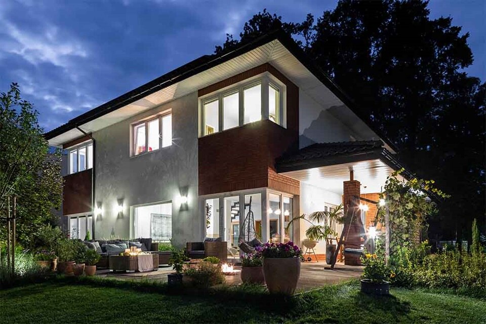 Hager Group House in the dark filled with lights
