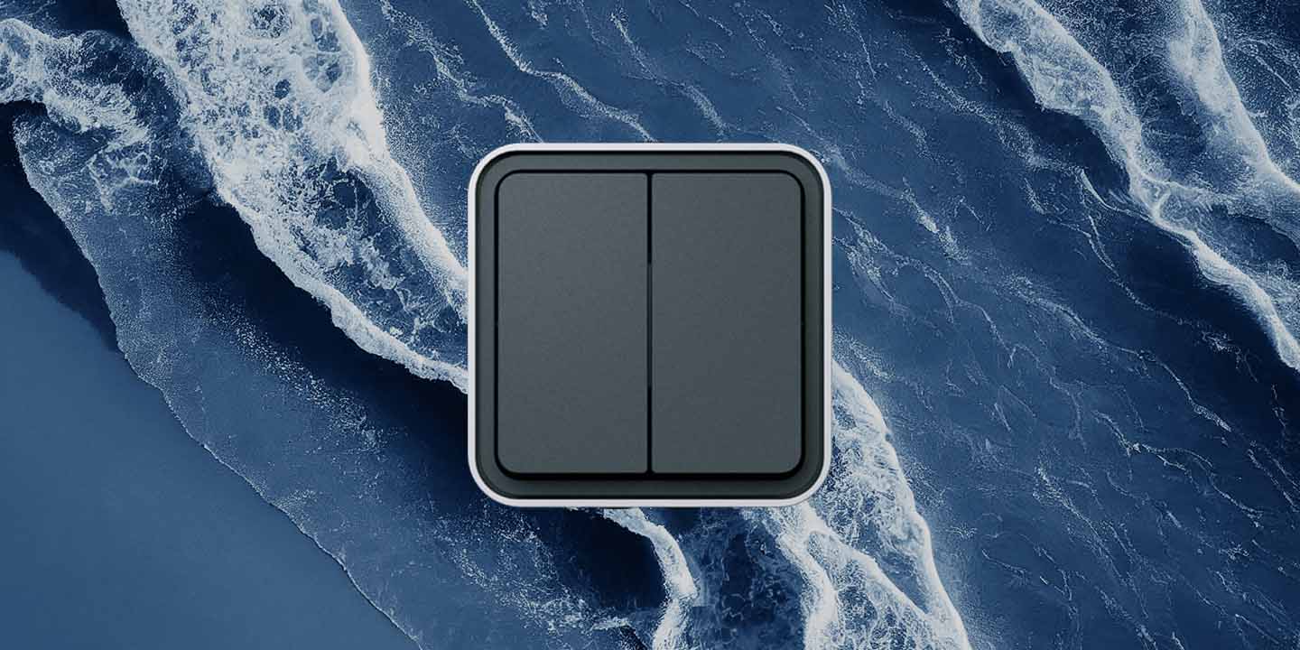 Hager Group cubyko leaf - a new series of switches and sockets made with ocean-bound plastic. 
