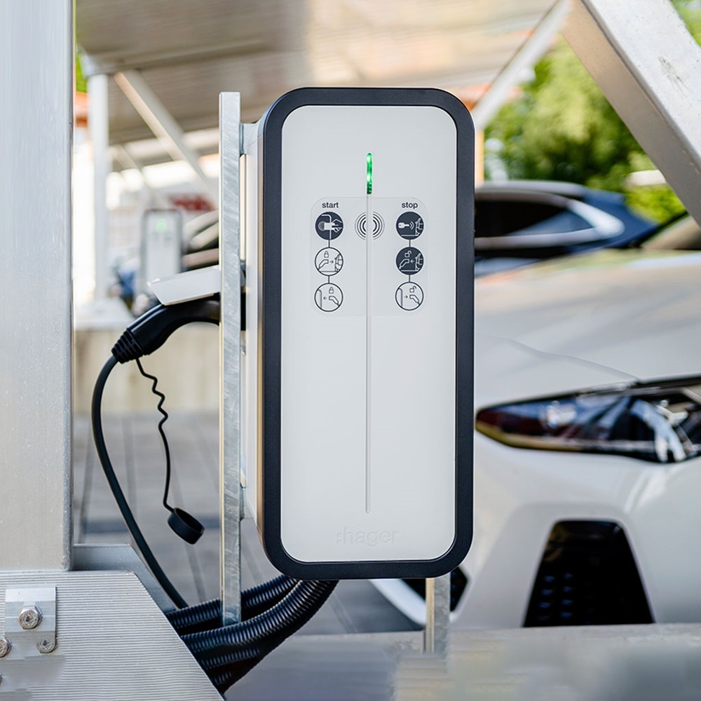 Hager Group Hager charging station with a car loading