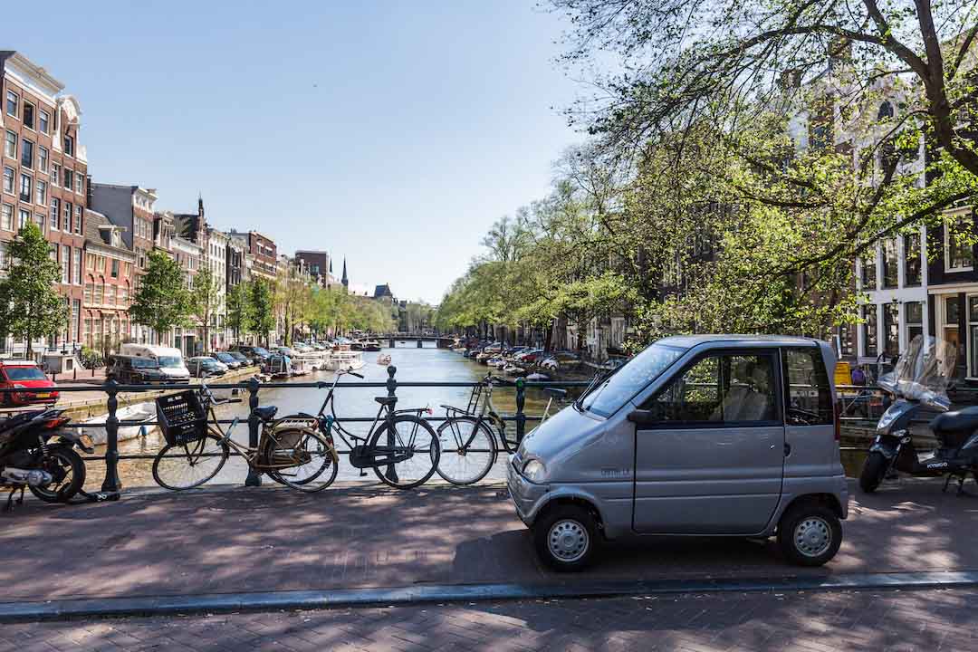 Small city car in Amsterdam