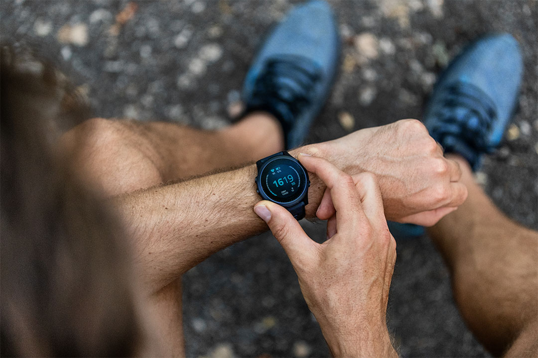 jogger with a smart watch