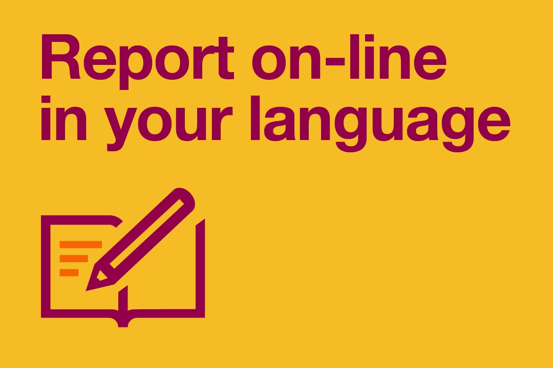 Report on-line in your language